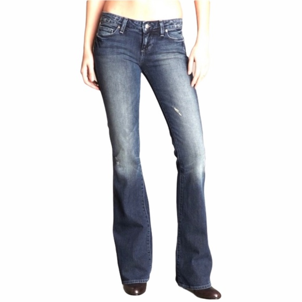 PAIGE Laurel Canyon Distressed Boot Cut Jeans 24